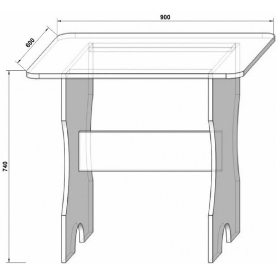 Обідній стіл КС-1 ДСП Білий 900х600х740 мм