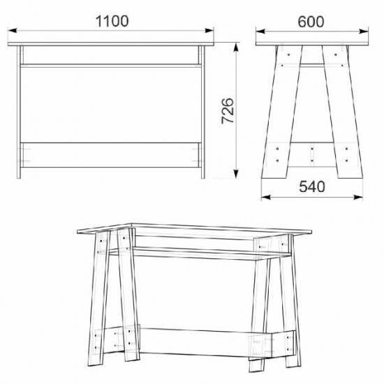 Kitchen table KOMPANIT KS-12 Alder