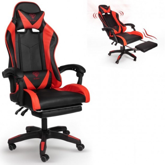 Gaming chair with footrest Germany. Black and red. BS11