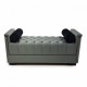 Banquette Damascus 1 Gray (110x40x50 cm) Soft Velor Capiton for the hallway, bedroom, living room