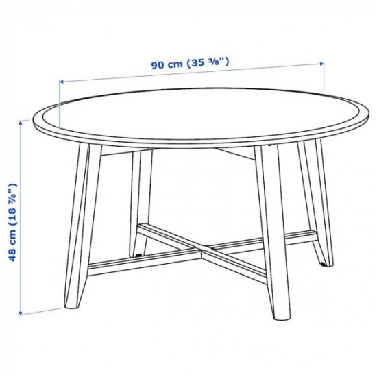 Журнальний столик IKEA KRAGSTA 90 см білий (202.866.38)