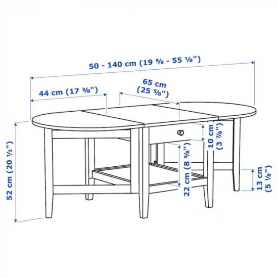 Журнальний столик IKEA ARKELSTORP 65x140x52 см чорний (302.608.07)