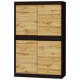 Sliding wardrobe (two doors) Sonata 1400x2170x600 made of laminated chipboard color Wenge Dark/Oak Craft Golden Everest