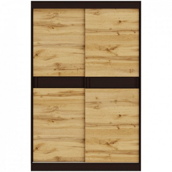 Sliding wardrobe (two doors) Sonata 1400x2170x600 made of laminated chipboard color Wenge Dark/Oak Craft Golden Everest