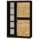 Sliding wardrobe (two doors) Sonata 1400x2170x600 made of laminated chipboard color Wenge Dark/Oak Craft Golden Everest