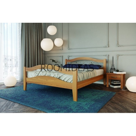 Bed Athena 2 Solid Beech LION Walnut 180x200 cm