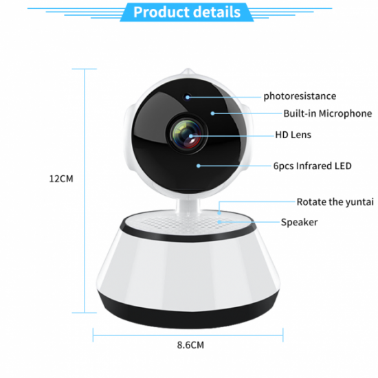 Панорамна Wi-Fi / IP Камера Clefers TK-Q6 1mp (5001945)