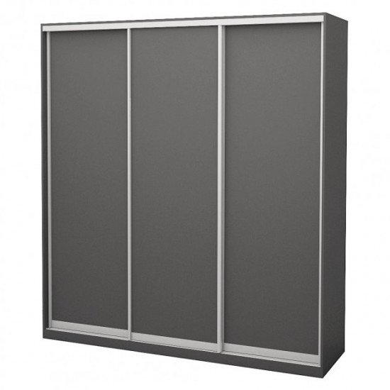 Three-door wardrobe ROKO 224.2x242x60 cm chipboard Gray (20200027583)