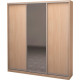 Three-door wardrobe Roko 179.2x45x242 cm chipboard + Mirror Milky oak (20200025130)