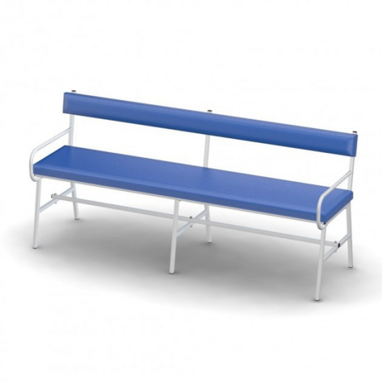 Medical bench MBS-4 four-seater with backrest and handrails OMEGA