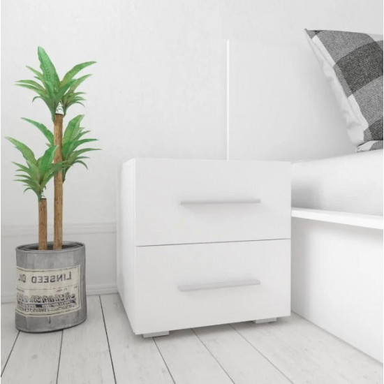 Bedside table with 2 drawers RedWood Sydney W400*H420*D400 White RLST11white