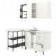 Cutout kitchen IKEA ENHET 185x63.5x222 cm anthracite/white (493.382.17)