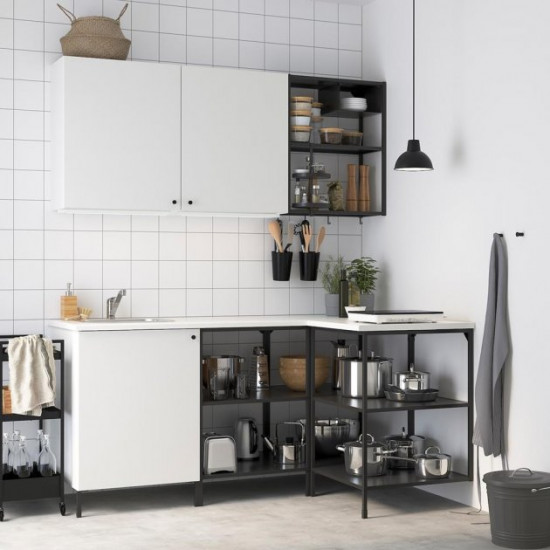 Cutout kitchen IKEA ENHET 181.5x63.5x222 cm anthracite/white (493.381.61)