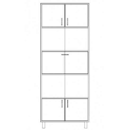 Bookcase made of chipboard PVC edge ShS-823 Manager Tisa furniture Sonoma Oak/Grey