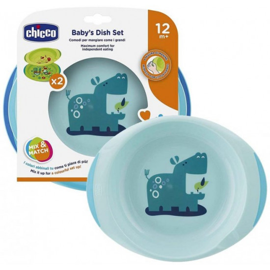 Chicco Easy Feeding plate set 2 pcs 12M+ Blue (16002.20)