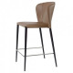 Semi-bar chair for kitchen, cafe, bar, restaurant Arthur black metal/leather cappuccino Concepto