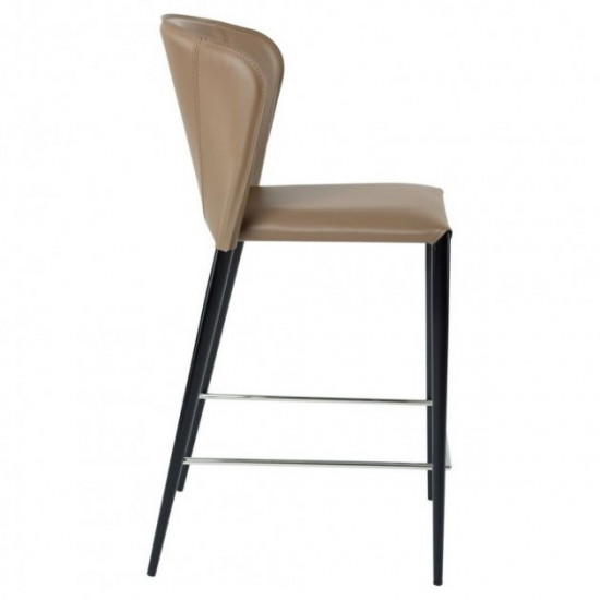 Semi-bar chair for kitchen, cafe, bar, restaurant Arthur black metal/leather cappuccino Concepto