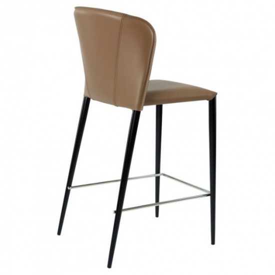 Semi-bar chair for kitchen, cafe, bar, restaurant Arthur black metal/leather cappuccino Concepto