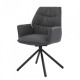 Swivel dining chair for kitchen, cafe, bar Boston black metal/leatherette graphite Concepto