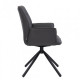 Swivel dining chair for kitchen, cafe, bar Boston black metal/leatherette graphite Concepto