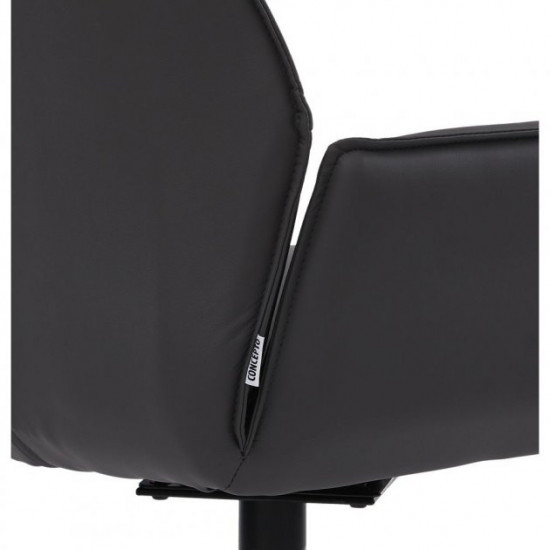 Swivel dining chair for kitchen, cafe, bar Boston black metal/leatherette graphite Concepto