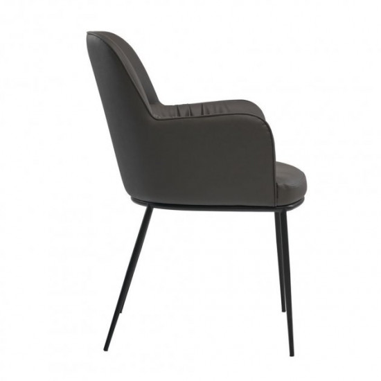 Dining chair for living room, cafe, restaurant Sheldon metal black/eco leather gray graphite Concepto