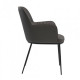 Dining chair for living room, cafe, restaurant Sheldon metal black/eco leather gray graphite Concepto