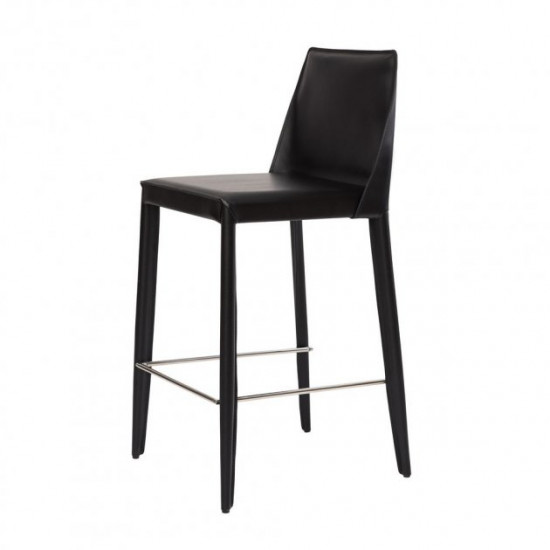 Half-bar chair for kitchen, cafe, bar, restaurant Marco metal + leather/leather black Concepto