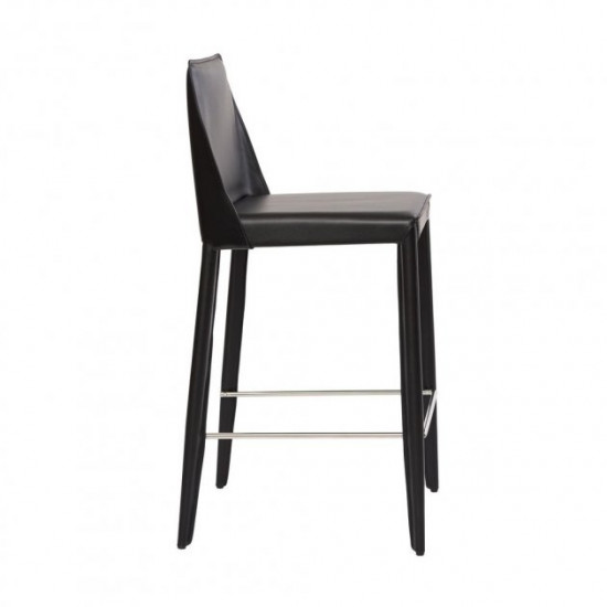 Half-bar chair for kitchen, cafe, bar, restaurant Marco metal + leather/leather black Concepto