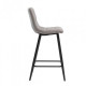 Half-bar chair for kitchen, cafe, bar, restaurant Glen black metal/gray fabric Concepto