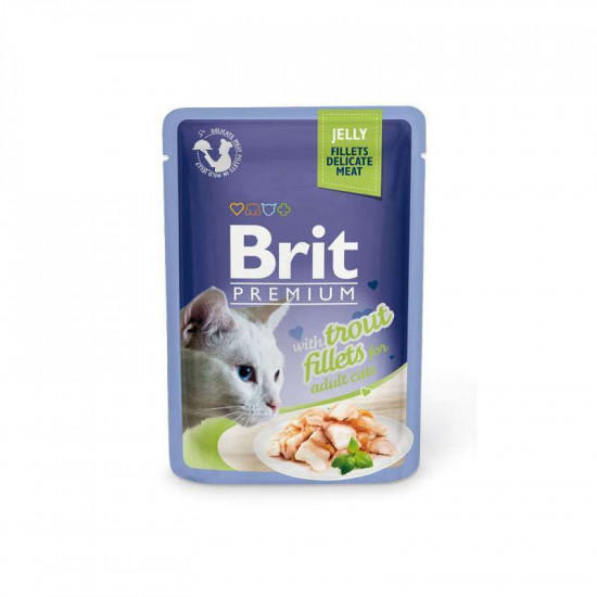 Brit Premium (Брит Премиум) Cat Trput fillets in Jelly - Влажный корм с кусочками из филе форели в желе для кошек