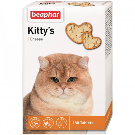 Beaphar (Беафар) Kittys Cheese - Таблетки вітамінізовані з сиром для котів