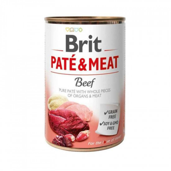 Brit (Брит) PATE & MEAT Beef - Консервований корм з яловичиною для собак