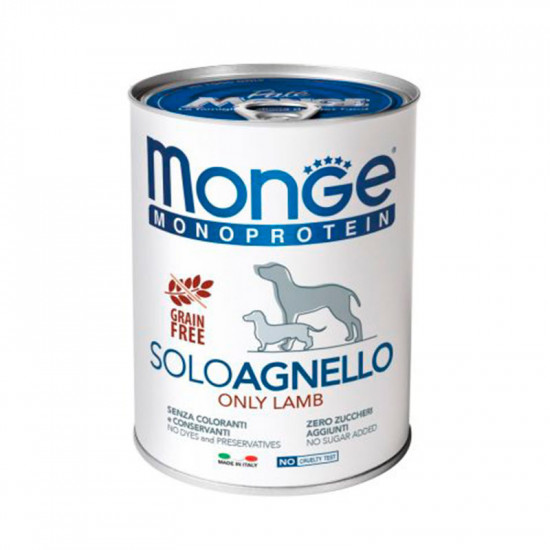 Monge (Монж) Monoprotein Dog Solo Agnello 100% - Монопротеїновий паштет з ягням для собак