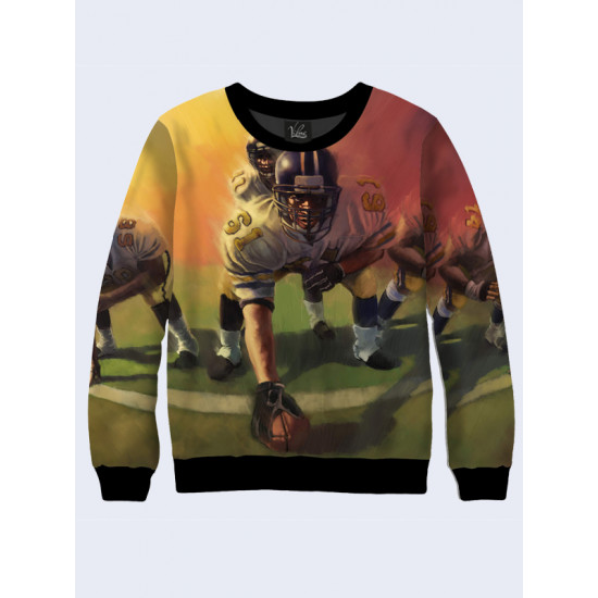 Mens 3D-print sweatshirt - American football. Long sleeve. Made in Ukraine.