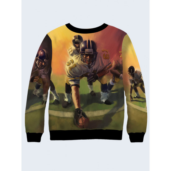 Mens 3D-print sweatshirt - American football. Long sleeve. Made in Ukraine.