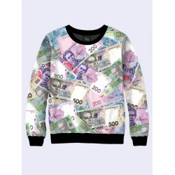 Mens 3D-print sweatshirt - Ukrainian hryvnia. Made in Ukraine.