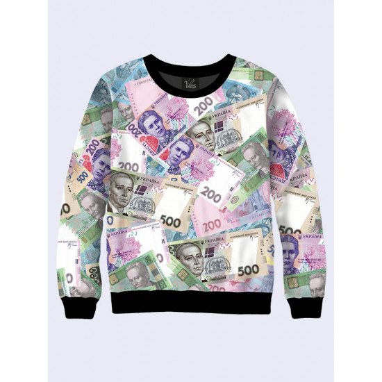 Mens 3D-print sweatshirt - Ukrainian hryvnia. Made in Ukraine.