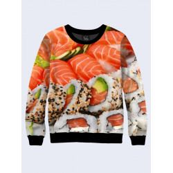 Mens 3D-print sweatshirt - Delicious Sushi. Long sleeve. Made in Ukraine.