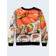 Mens 3D-print sweatshirt - Delicious Sushi. Long sleeve. Made in Ukraine.