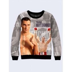 Mens 3D-print sweatshirt. Ukrainian boxer - Wladimir Klitschko. Made in Ukraine.