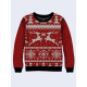 Mens 3D-print sweatshirt - Knits reindeer and snowflakes. Long sleeve. Made in Ukraine.