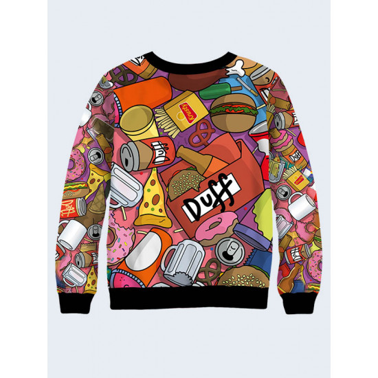 Mens 3D-print sweatshirt - Homer Simpson. Long sleeve. Made in Ukraine.