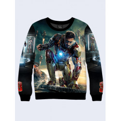 Mens 3D-print sweatshirt - Iron Man. Marvel Comics. Long sleeve. Made in Ukraine.