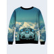 Mens 3D-print sweatshirt - Behind the wheel of the mountains in the winter. Long sleeve. Made in Ukraine.