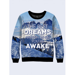 Mens 3D-print sweatshirt - Cherished dreams. Long sleeve. Made in Ukraine.