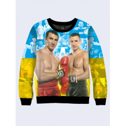 Mens 3D-print sweatshirt - Klitschko, boxing. Made in Ukraine.