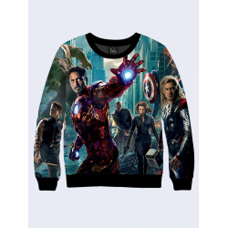 Mens 3D-print sweatshirt - Comics Avengers. Long sleeve. Made in Ukraine.