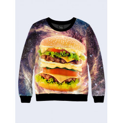  Mens 3D-print sweatshirt - Cosmic hamburger. Long sleeve. Made in Ukraine.