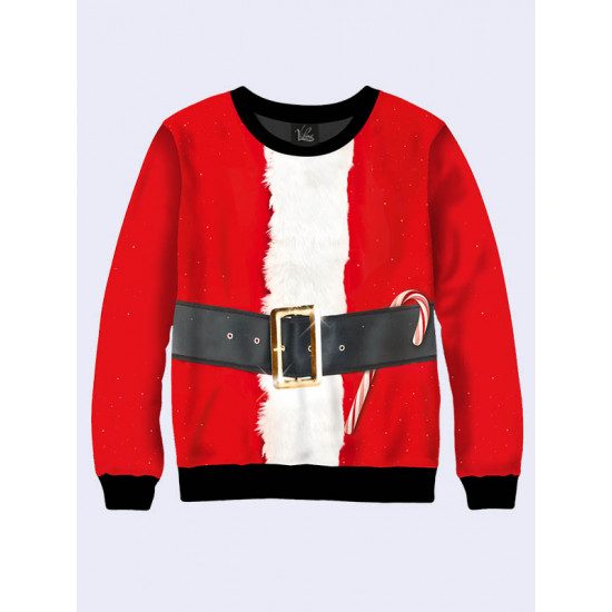 Mens 3D-print sweatshirt - Santa costume. Long sleeve. Made in Ukraine.